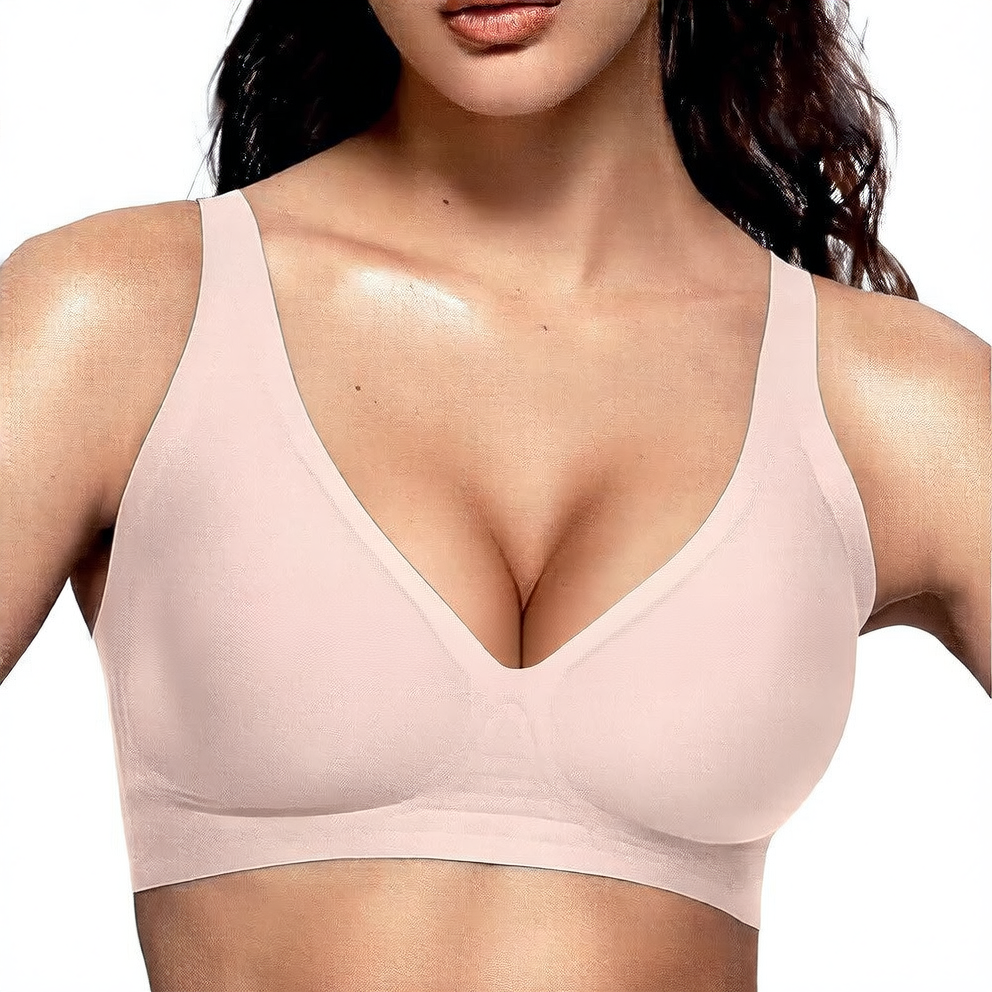Vertvie Womens Wireless Seamless Bras Deep V No Underwire