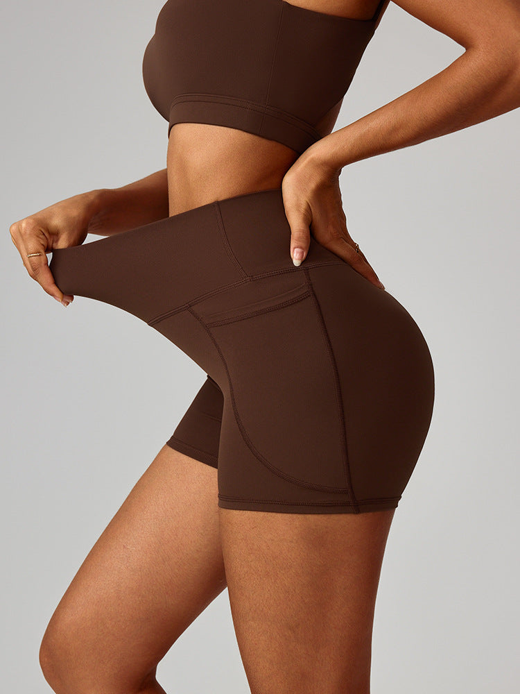 Quick-Dry High Waist Yoga Running Shorts