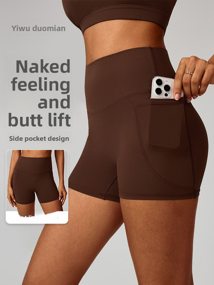 Quick-Dry High Waist Yoga Running Shorts