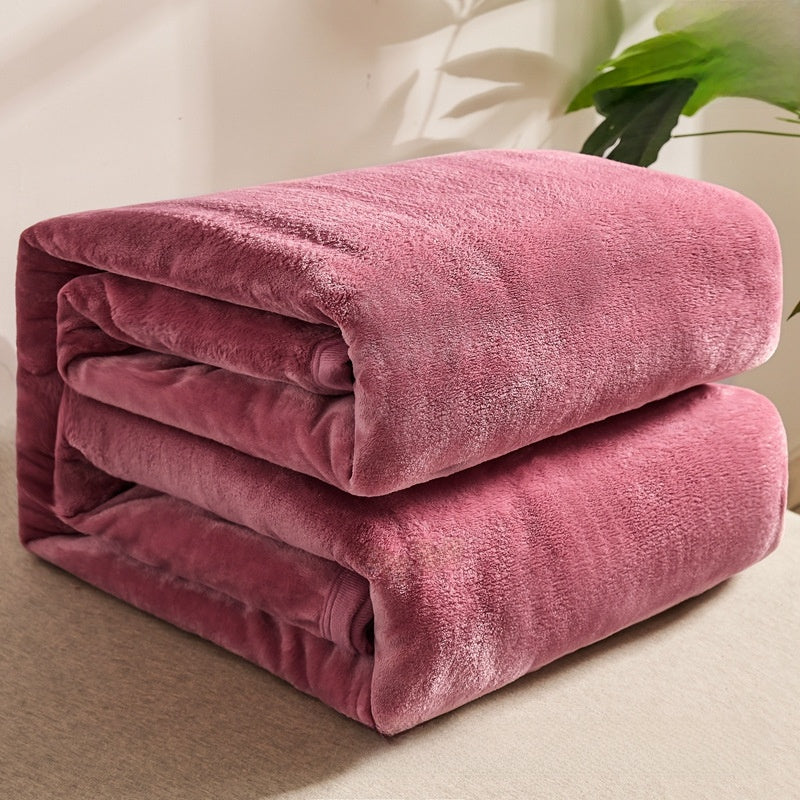 Thickened Soft Coral Fleece Blanket for Home and Gifts