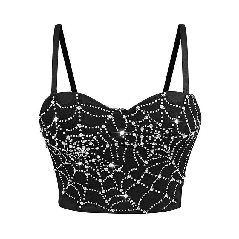 Women's Dark Spider Web Fishbone Bra