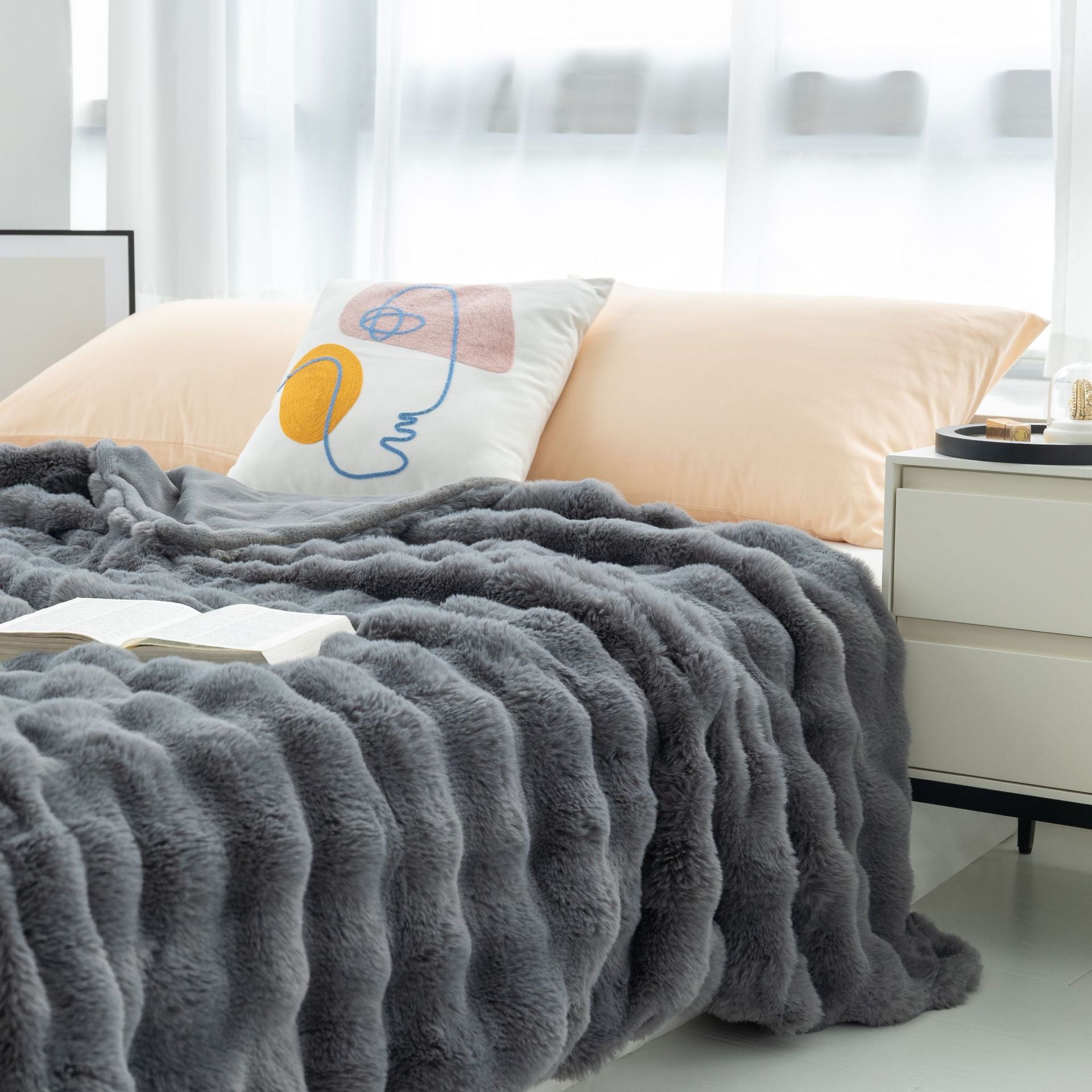 Fluffy Rabbit Fur Blanket