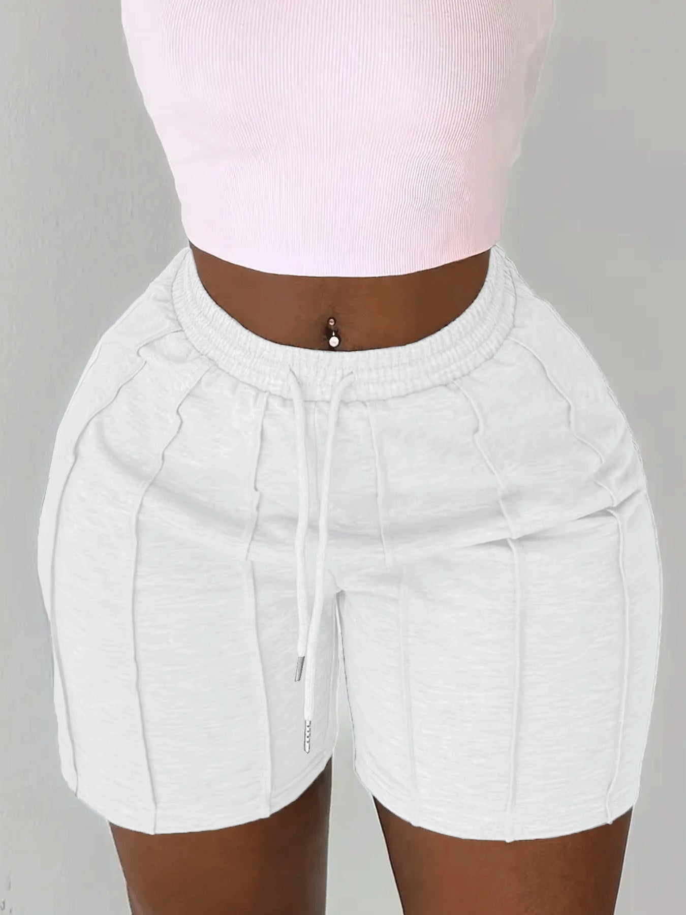 Sports Casual Drawstring Elastic Waist Shorts
