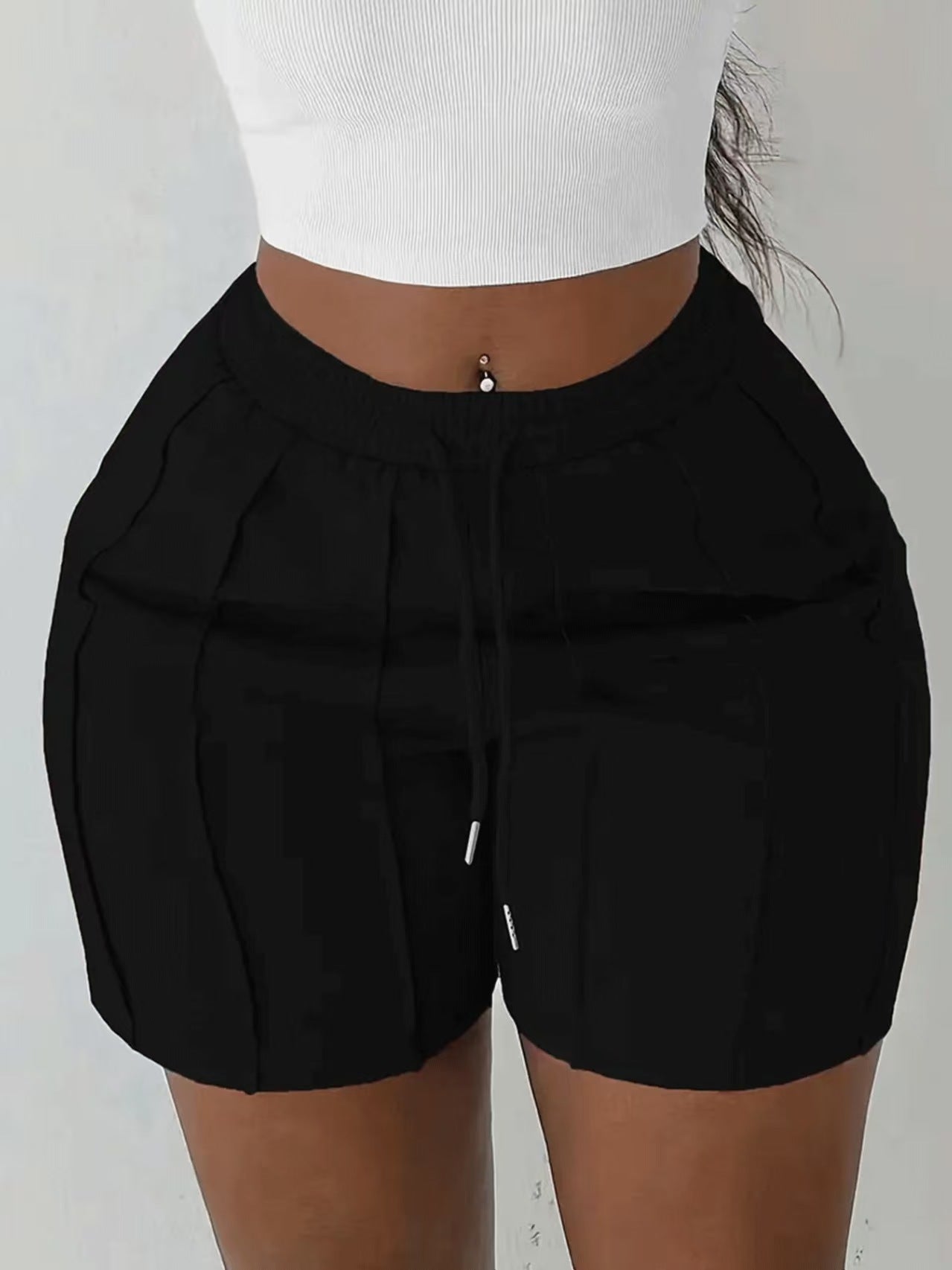 Sports Casual Drawstring Elastic Waist Shorts