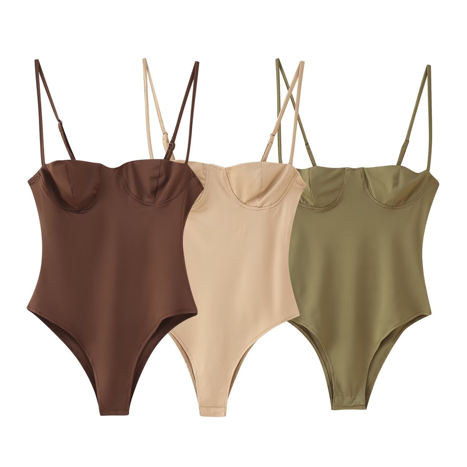 Women's Solid Color Camisole Underwear Bodysuit