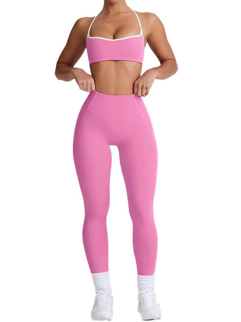 Women's High-Waist Yoga Set with Moisture-Wicking Fabric