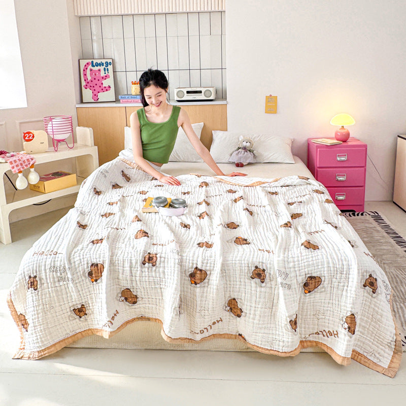 Six layers of bubble gauze cotton gauze blanket