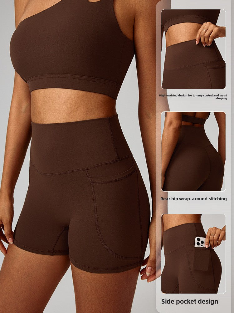 Quick-Dry High Waist Yoga Running Shorts