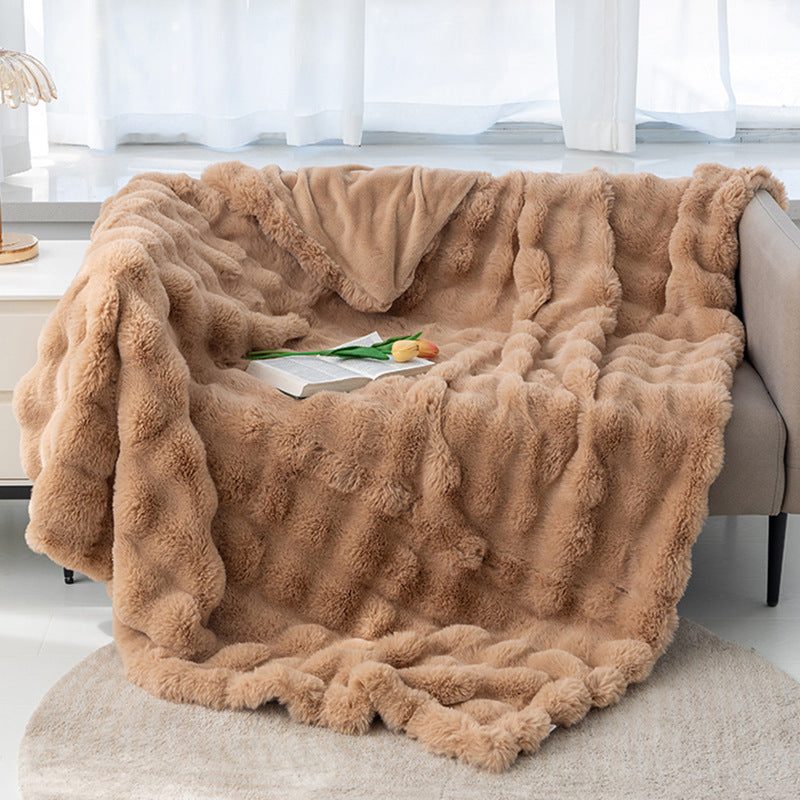 Fluffy Rabbit Fur Blanket