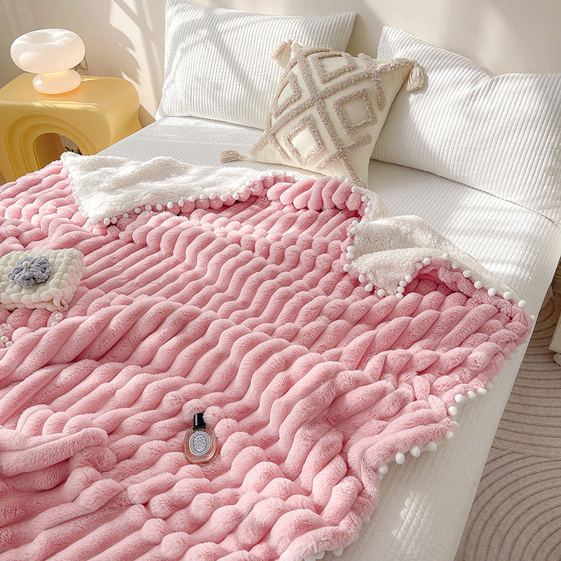 Winter Fleece-Lined Warm Blanket