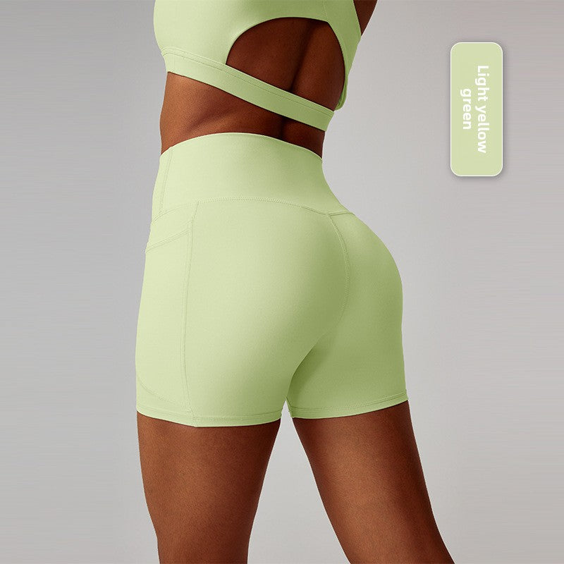 Quick-Dry High Waist Yoga Running Shorts