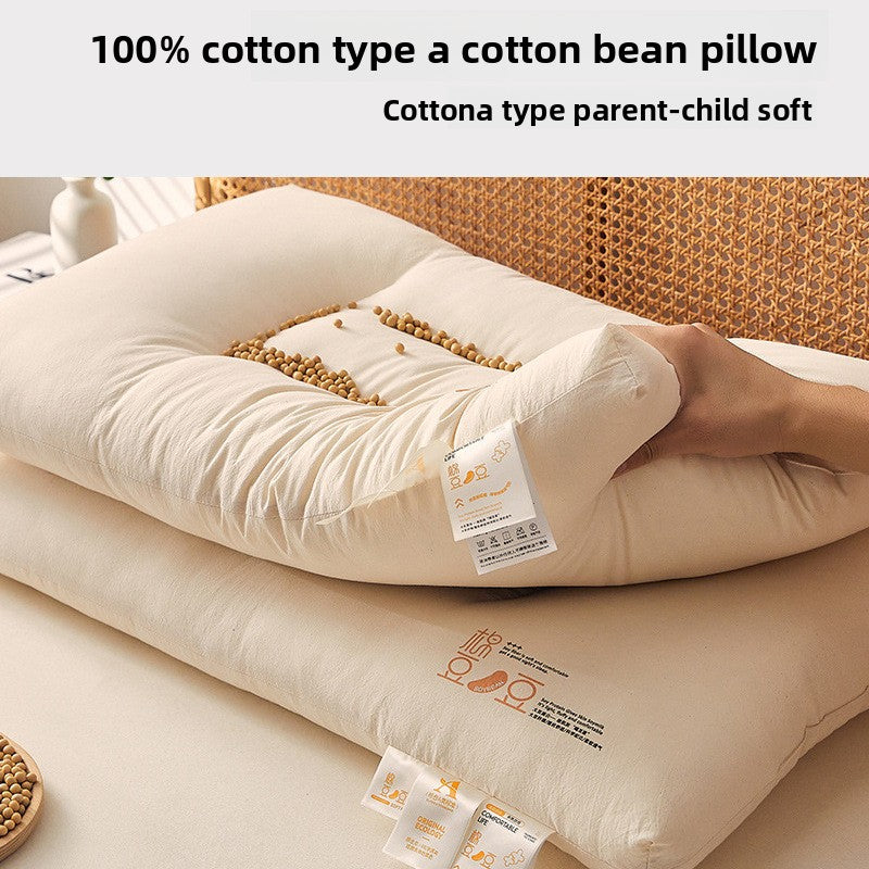 Japanese-style Cotton Soybean Fiber Pillow for Children Students Adults