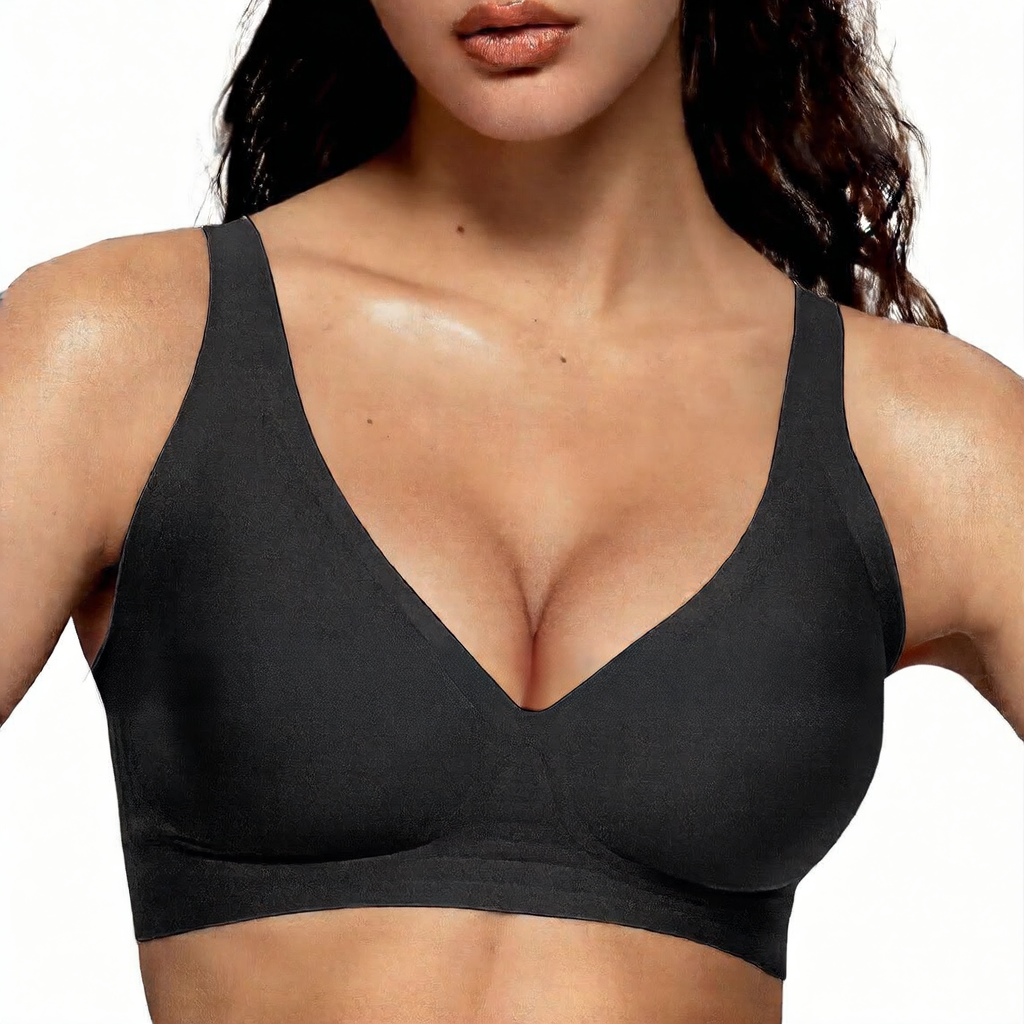 Vertvie Womens Wireless Seamless Bras Deep V No Underwire