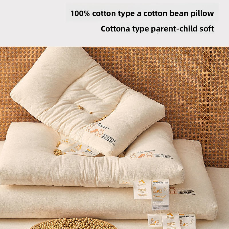 Japanese-style Cotton Soybean Fiber Pillow for Children Students Adults