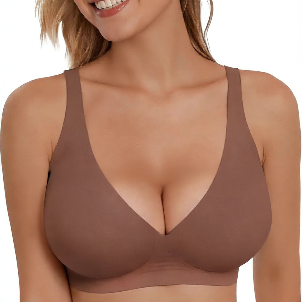 Vertvie Womens Wireless Seamless Bras Deep V No Underwire